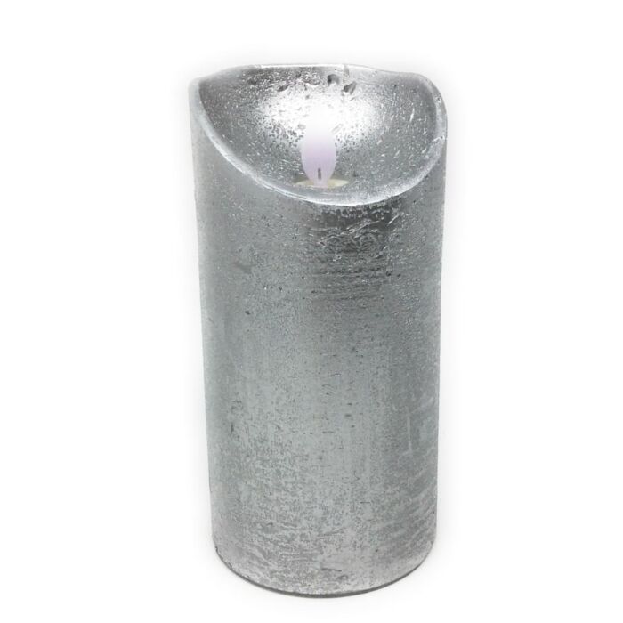 LED Kerze rustikal Silber 15CM LED Kerze rustikal Silber 15CM