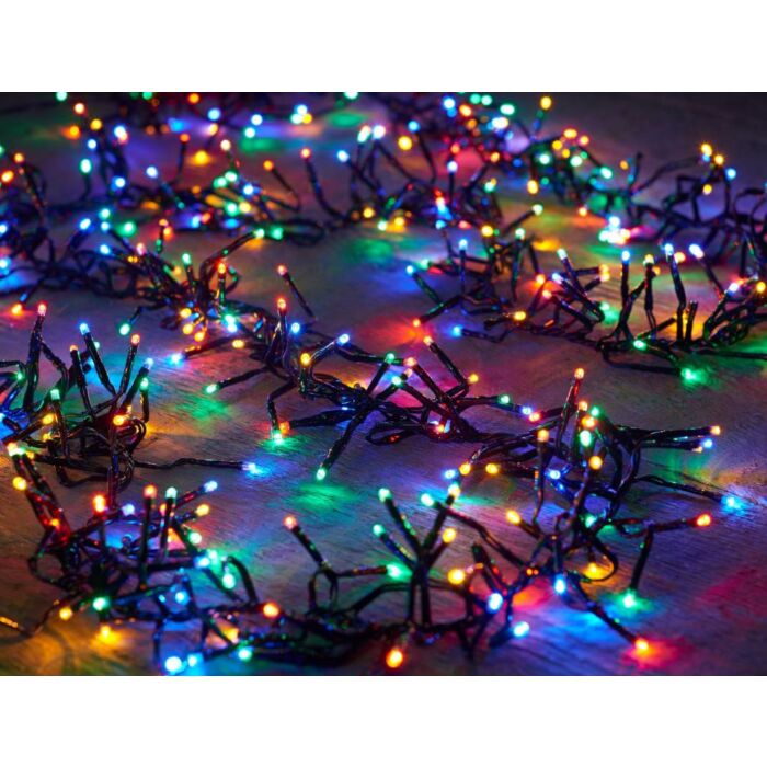 CLUSTER LIGHTS 1152L/6.9M LED MULTI - 4M STROMKABEL SCHWARZ - BI-BUI / IP44 TRAFO ON / 8/16U TIMER /