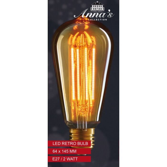 LED-Retro-Lampe 2W E27 1800K – 4 Stück