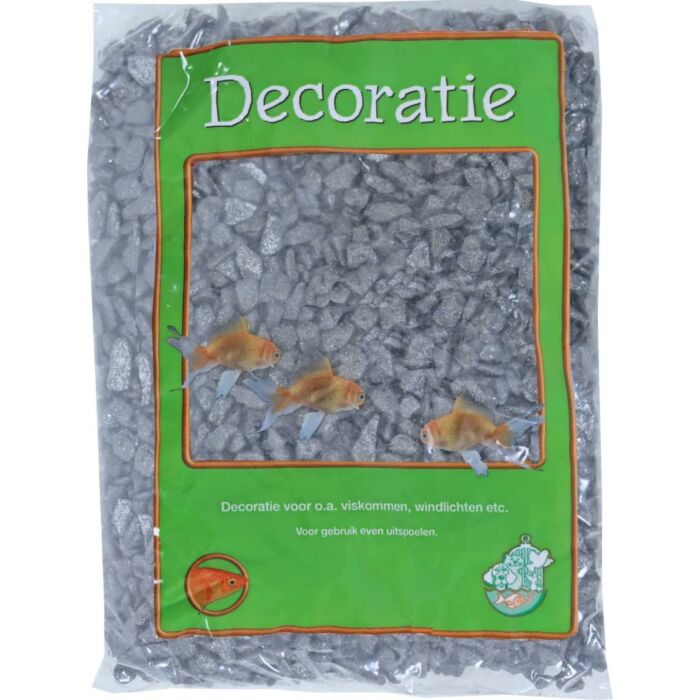 Aquarium Bodengrund Glitter-Kies grau