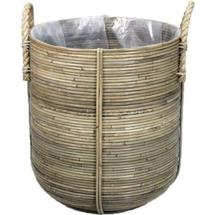 Mand gestreept d40h45cm grijs