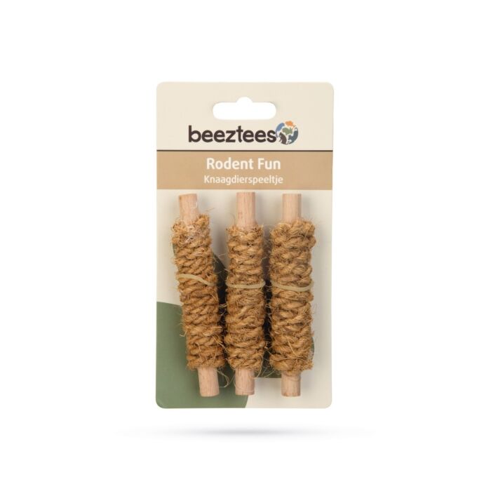 BEEZTEES Nagetier Spielstange Coconut rope 3x 
