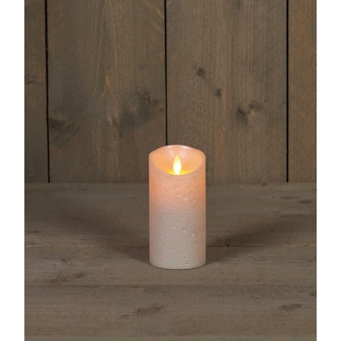 B.O.T. KERZE PERLENWACHS RUSTIKALE BEWEGLICHE FLAMME 7.5X15CM 3XAAA/TIMER