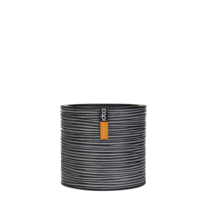 Topf cylinder rib schwarz Ø 17 cm