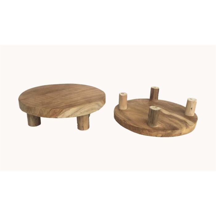 Plateau teak naturel d40h9cm Plateau teak naturel d40h9cm