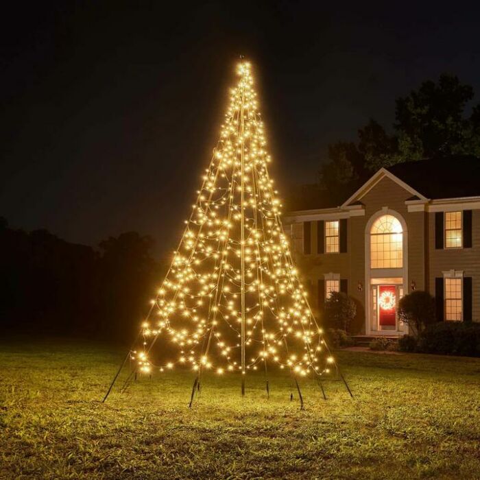 Fahnenmast Weihnachtsbaum 640 LED warmweiß 4 Meter - Fairybell Fahnenmast Weihnachtsbaum 640 LED warmweiß 4 Meter - Fairybell