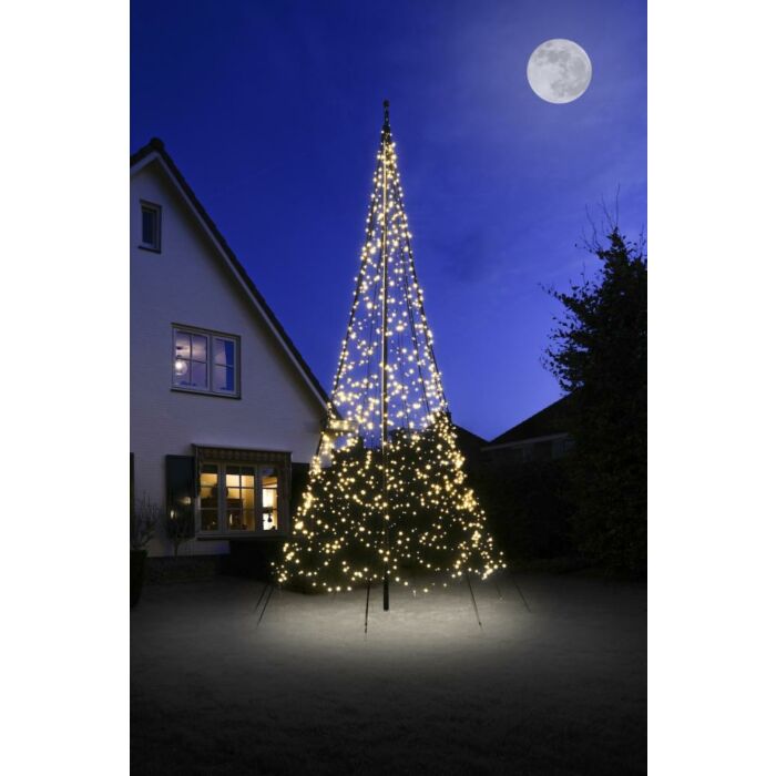 Fairybell vlaggenmast kerstboom 1200 LED warm wit 6 m