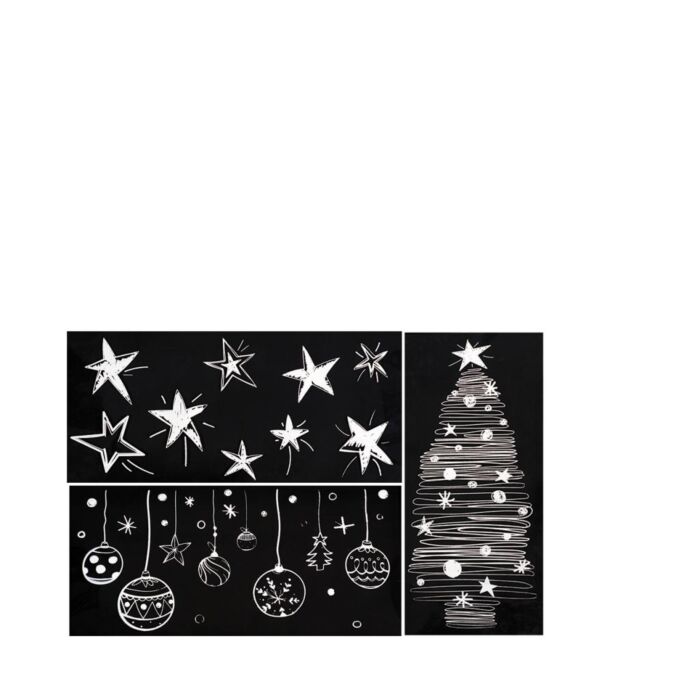 Fenstersticker Weihnachtsbaum Sterne und Weihnachtskugeln Weiß 23 x 49 cm - Anna's Collection Fenstersticker Weihnachtsbaum Sterne und Weihnachtskugeln Weiß 23 x 49 cm - Anna's Collection