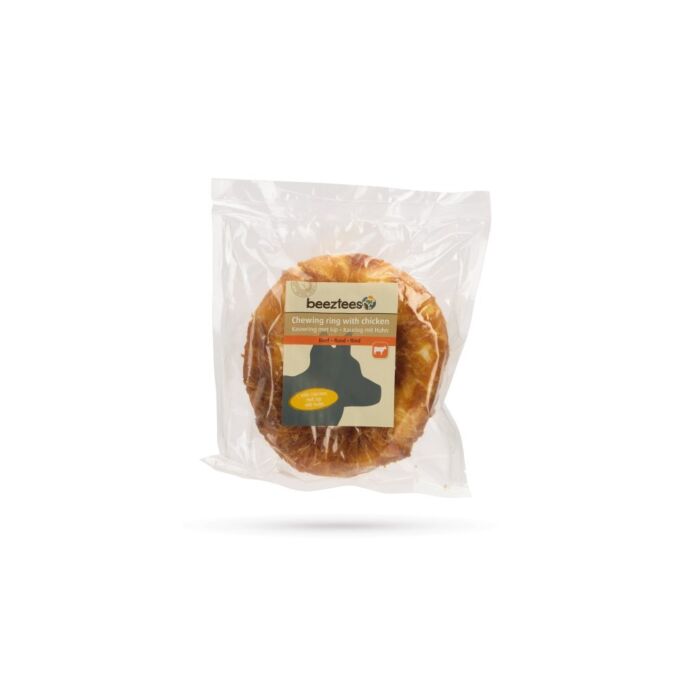 Hundesnack Rindslederring mit Huhn 1x 12,5 cm