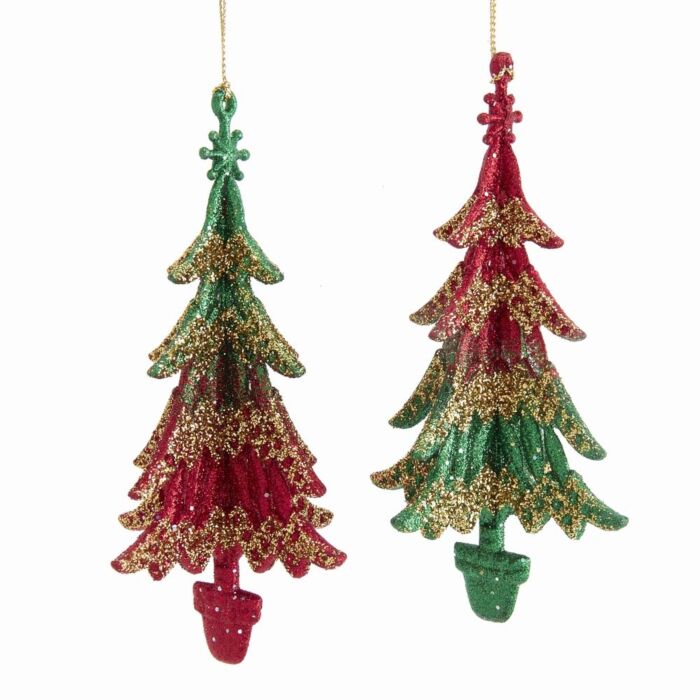 Boom rood groen pvc ornament 12,5 cm - Kurt Adler Boom rood groen pvc ornament 12,5 cm - Kurt Adler