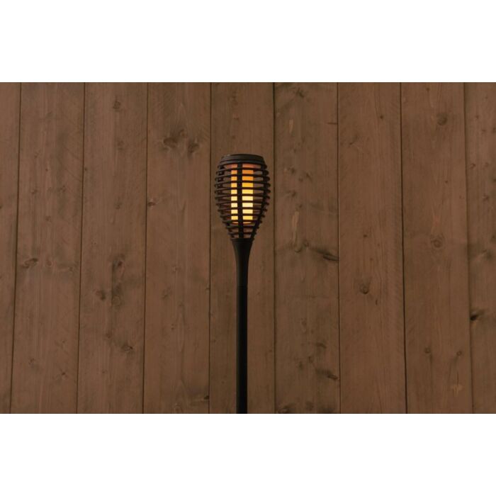 Solartaschenlampe mit Flammeneffekt schwarz 61 cm