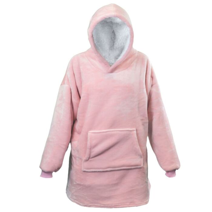 Oversized Hoodie Pullover mit Kapuze rosa onesize