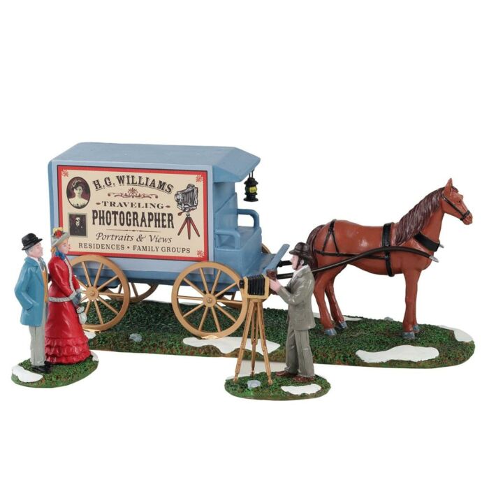 Lemax Traveling Photographer Wagon, Set mit 3