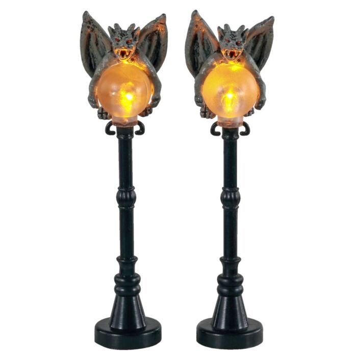 LEMAX GARGOYLE LAMP POST, SATZ VON 2, B/O (4.5V)