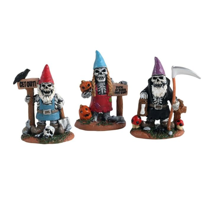Lemax Skeleton Garden Gnomes, Set mit 3