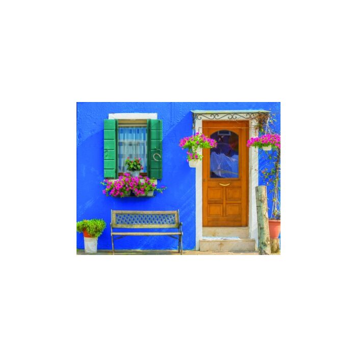 Outdoor Leinwand Blau Haus h58b78cm