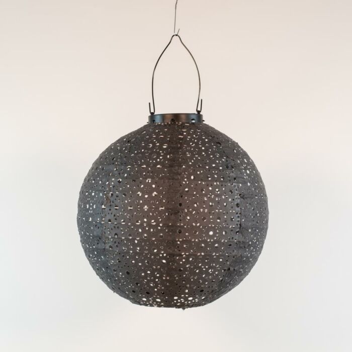 Solar lampion d25cm warmweiß Grau