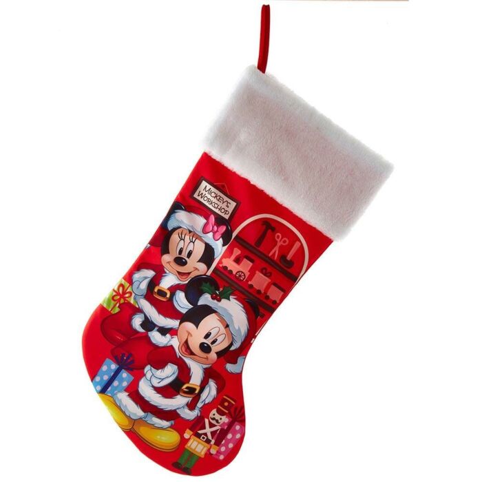 Weihnachtsstrumpf Mickey & Minnie rot 48 cm