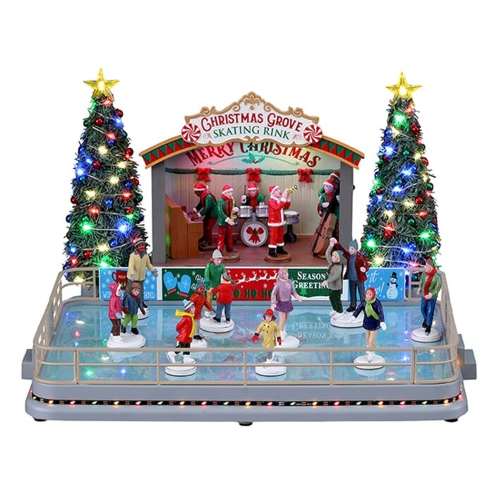 LEMAX CHRISTMAS GROVE SKATING RINK, MIT 4.5V ADAPTER