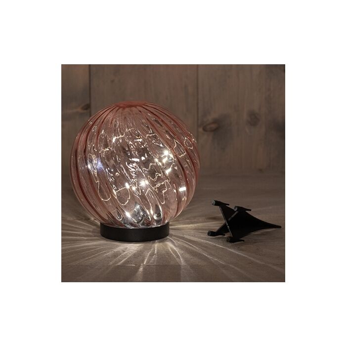 Solarglaskugel mit Stecker rosa 18 cm Solarglaskugel mit Stecker rosa 18 cm
