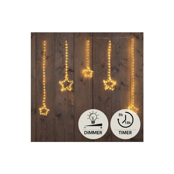 Weihnachtsbeleuchtung Sternvorhang 186 LED 90 x 80 cm