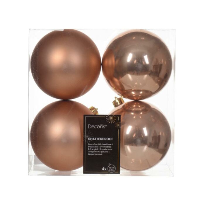Weihnachtskugeln funkelndes rosa Kunststoff mix Ø 10 cm Satz von 4 - Decoris Weihnachtskugeln funkelndes rosa Kunststoff mix Ø 10 cm Satz von 4 - Decoris