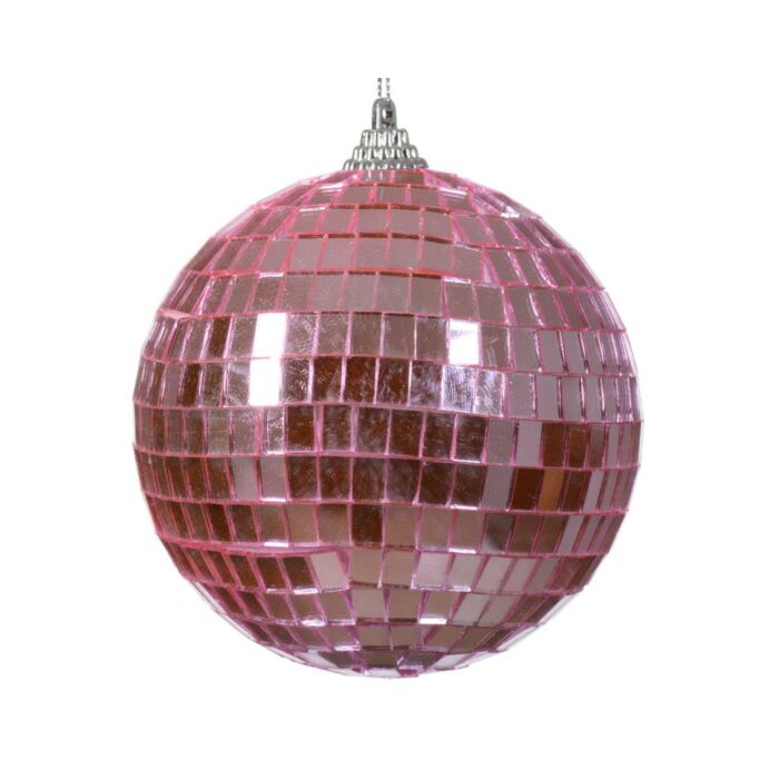 Disco-Weihnachtskugel rosa Ø 10 cm