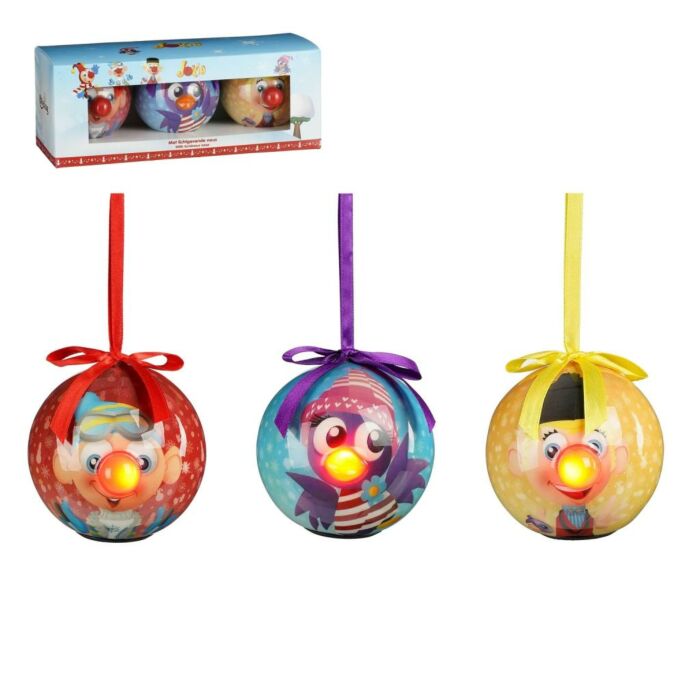 Weihnachtskugel Carnaval Festival set van 3 battery operated Ø 8 cm - Luville
