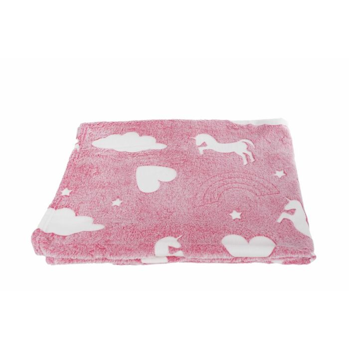 Plaid Einhorn rosa glow in the dark L 100 cm Plaid Einhorn rosa glow in the dark L 100 cm