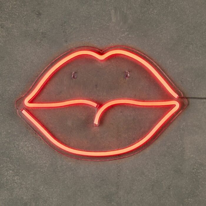 Neonlicht Lippen usb ladegerät batteriebetrieben 40 cm Neonlicht Lippen usb ladegerät batteriebetrieben 40 cm