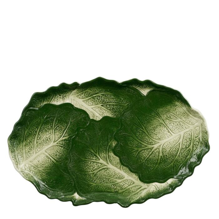 Teller Kohl dunkelgrün - L 43 cm
