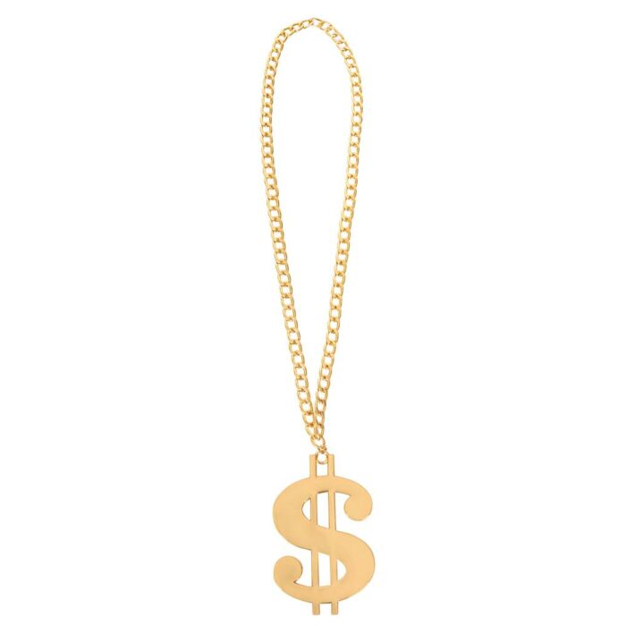 Halskette Dollarzeichen gold 12 cm Halskette Dollarzeichen gold 12 cm