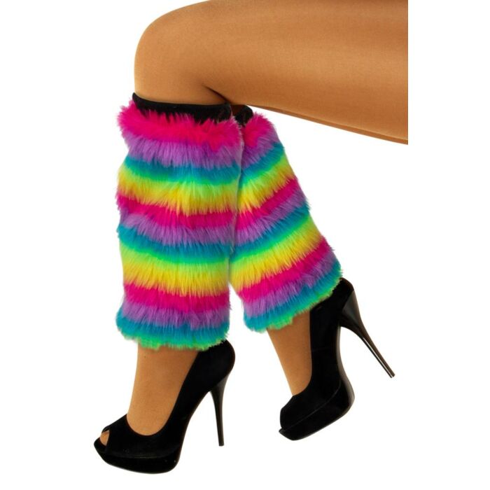 Beinstulpen plüschigen Regenbogen