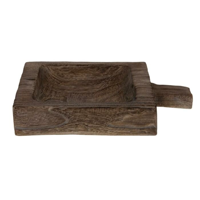 Tablett Paulownia l28b18h5 cm grau
