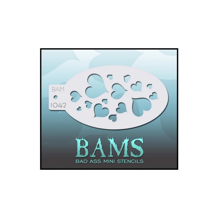 Stencil Bad Ass BAM 1042 mit Herzen
