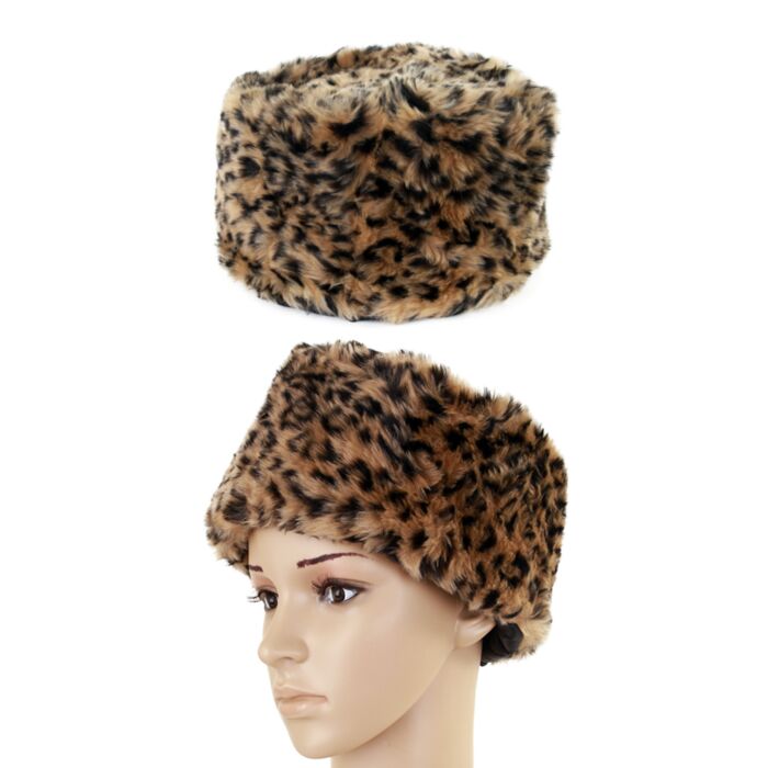 Pelzmütze Pantherdruck