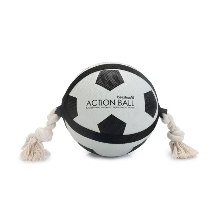 Hondenspeelgoed Fußball mit Seil L 22 cm