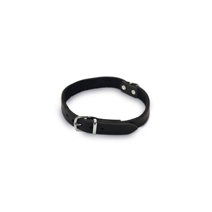 Beeztees Halsband leer 47cm 18mm zwart