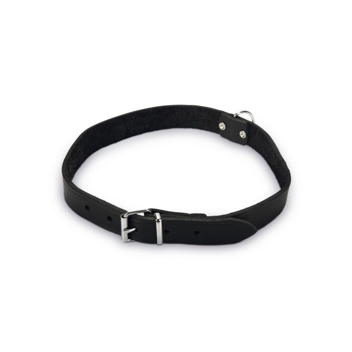 Beeztees Halsband leer 70cm 25mm zwart