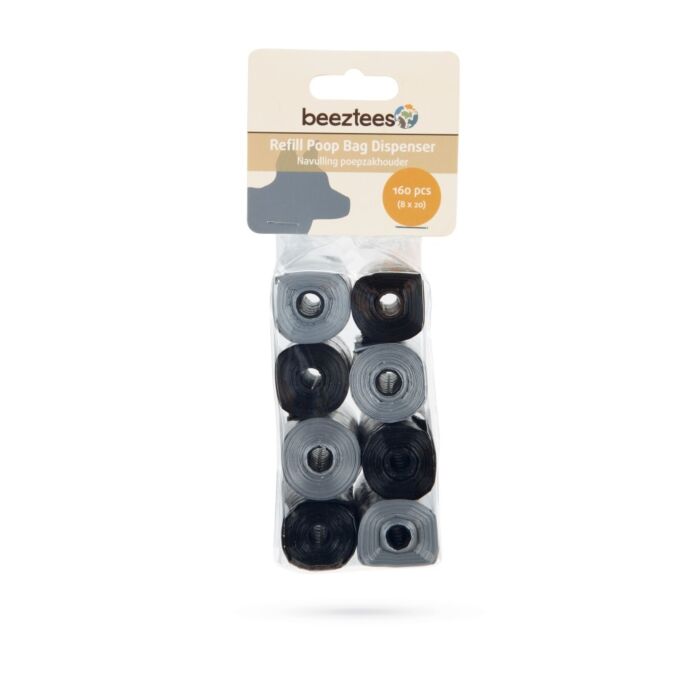 Nachfüllung Kotbeutelhalter schwarz/grau 8×20 Stück 