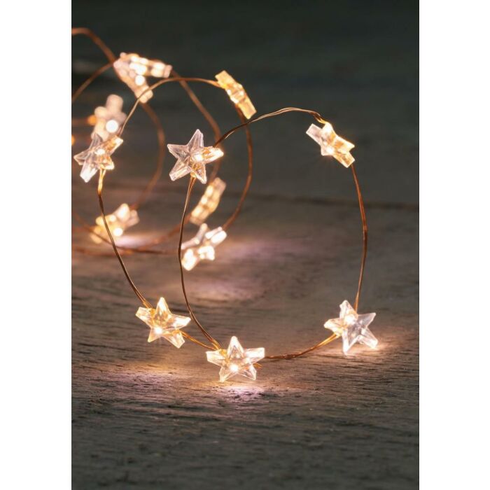  LED-Kupferdrahtstern 200 cm mit Timer - Anna's Collection