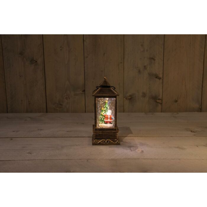 Laterne Weihnachtsmann in Glitzerwasser 9,5 cm