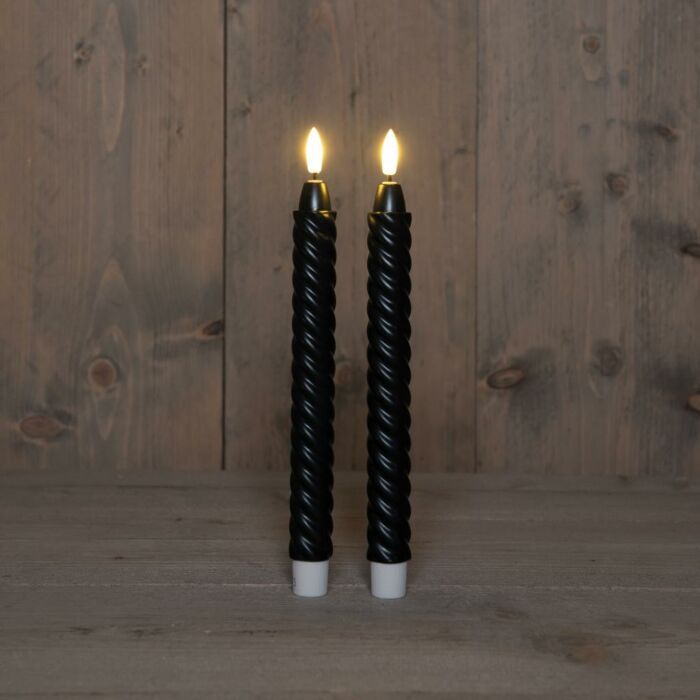 Swirl Tischkerze 3D schwarz 24 cm - 2 Stück Swirl Tischkerze 3D schwarz 24 cm - 2 Stück