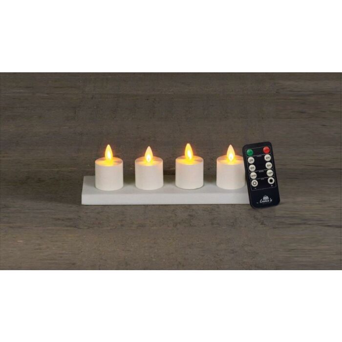 Wiederaufladbares Moving Flame Teelicht Weiß Ø 3,8 cm 4er Set - Anna's Collection Wiederaufladbares Moving Flame Teelicht Weiß Ø 3,8 cm 4er Set - Anna's Collection
