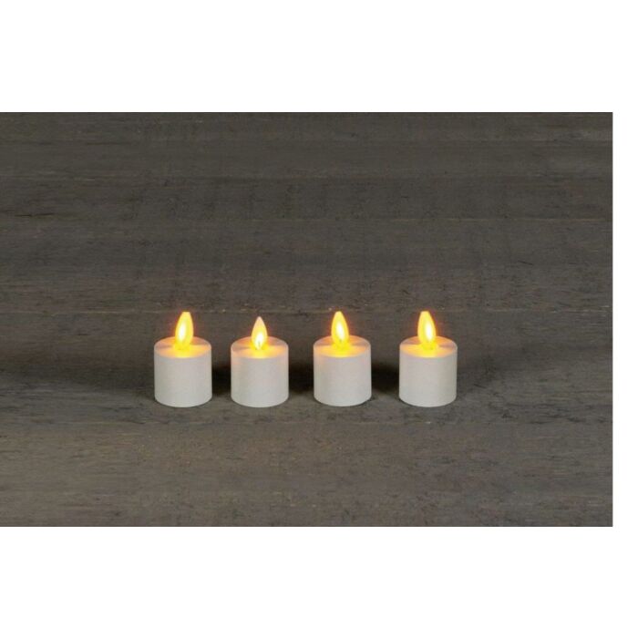 Erweiterungsset Wiederaufladbares Teelicht mit beweglicher Flamme Weiß Ø 3,8 cm 4er Set - Anna's Collection 