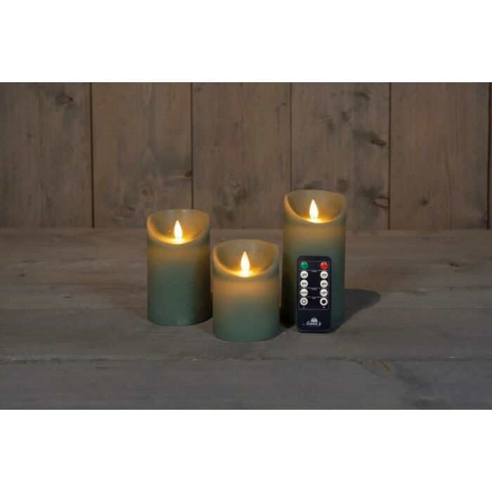 LED Kerze Moving Flame jadegrün 3er Set - Anna's Collection LED Kerze Moving Flame jadegrün 3er Set - Anna's Collection