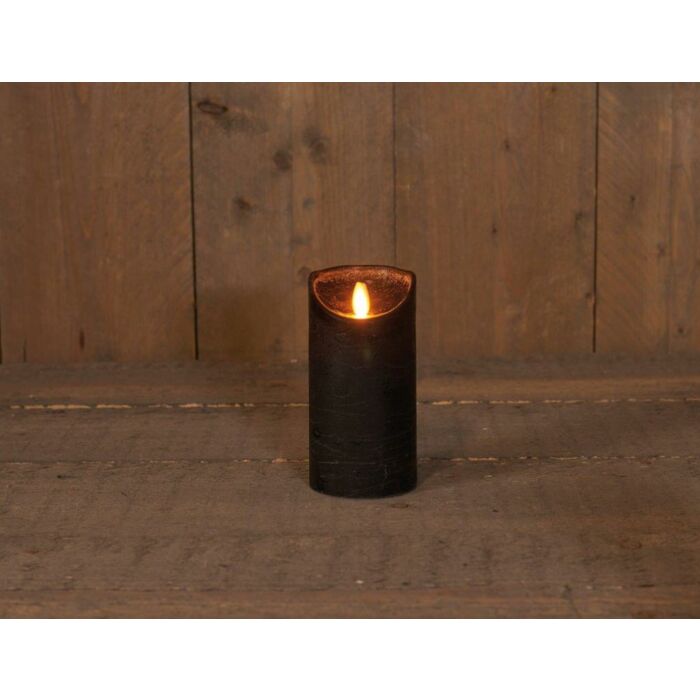 LED Kerze rustikale bewegliche Flamme schwarz 15 cm - Anna's Collection LED Kerze rustikale bewegliche Flamme schwarz 15 cm - Anna's Collection