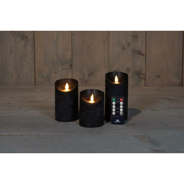 LED Kerze Moving Flame schwarz 3er Set - Anna's Collection LED Kerze Moving Flame schwarz 3er Set - Anna's Collection