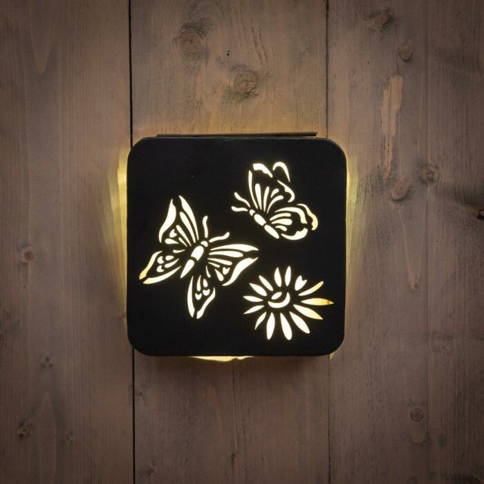 Solarleuchten Wanddekoration Schmetterling schwarz Metall 20 cm Solarleuchten Wanddekoration Schmetterling schwarz Metall 20 cm