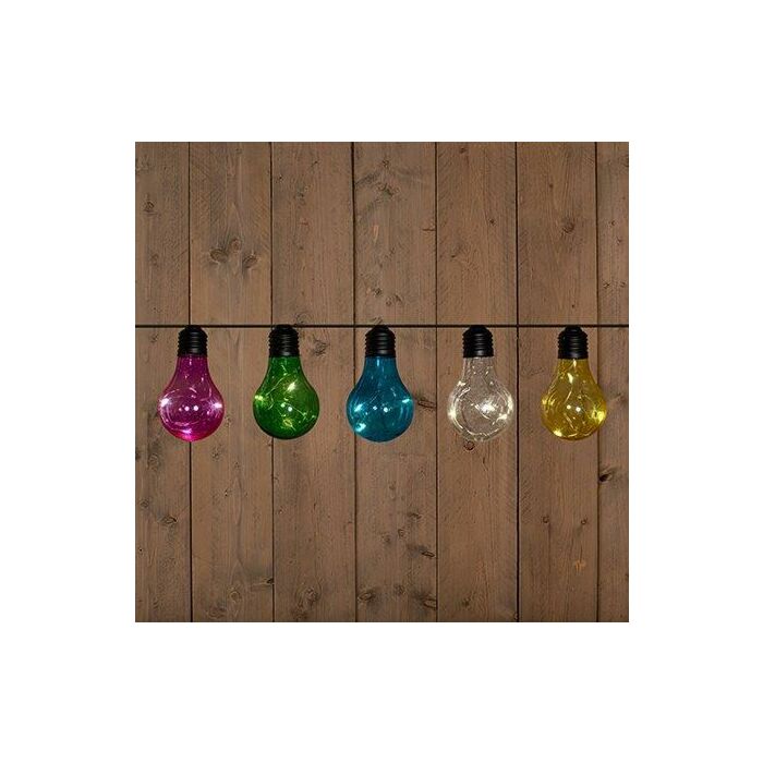 Solar Partylights Partylichter 10 led multi mit Stecker und Clip